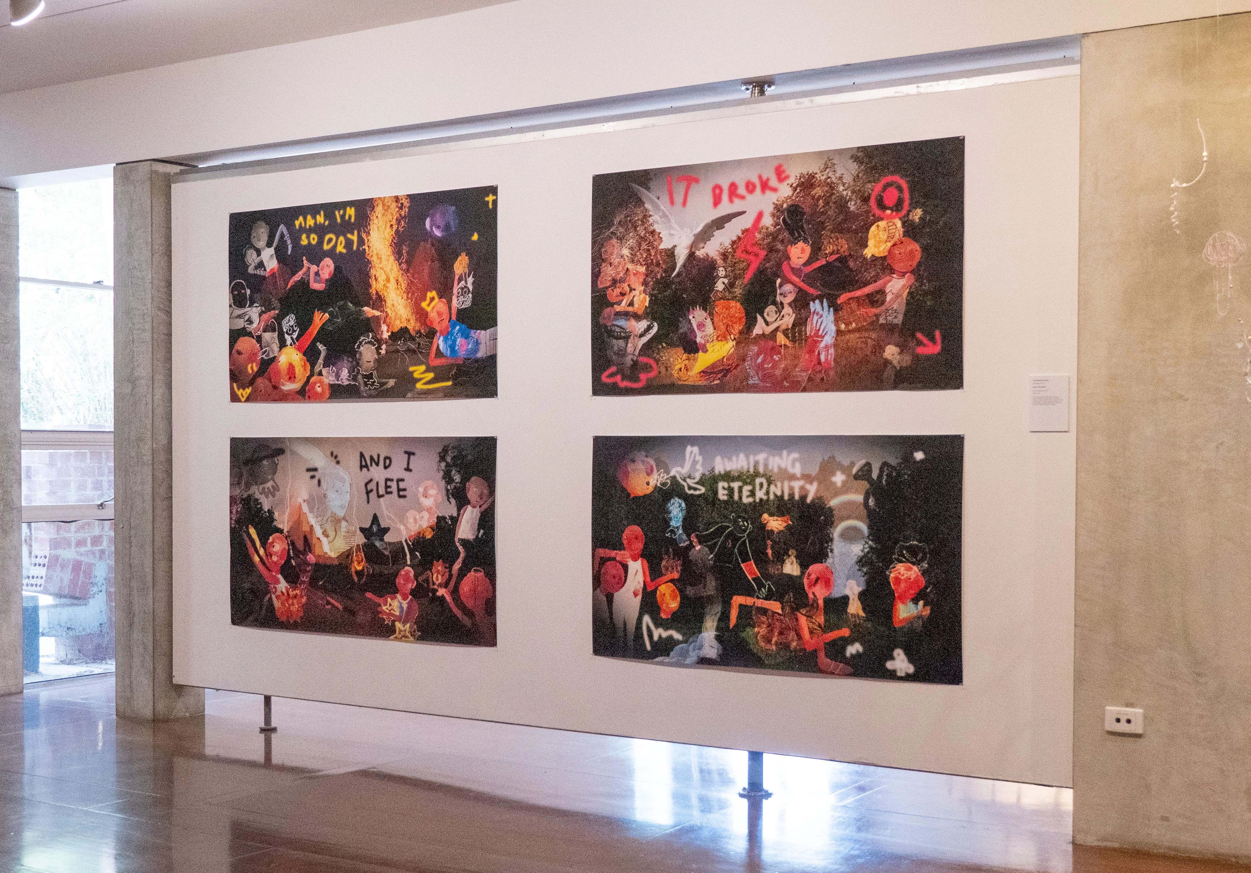 Artwork display from FAM+ Graduate Exhibition 2024